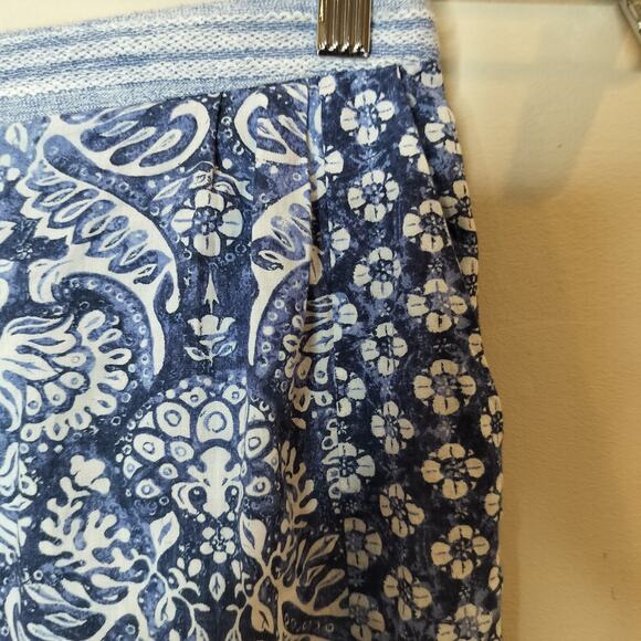 Oysho Floral Cotton Pants Pull On Pockets Pleated - Picture 5 of 11